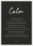 Calm Word of Intention Framed print A3 (29.7 x 42 cm) White frame Carbon paper
