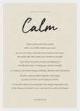 Calm Word of Intention Framed print A3 (29.7 x 42 cm) White frame Linen paper