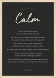 Calm Word of Intention Framed print A3 (29.7 x 42 cm) Wood frame Carbon paper