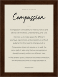 Compassion Word of Intention Framed print 13x18 cm / 5x7″ Dark wood frame Linen paper