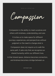 Compassion Word of Intention Framed print 21x29.7 cm / 8x12" White frame Carbon paper
