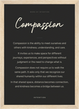 Compassion Word of Intention Framed print 21x29.7 cm / 8x12" Wood frame Carbon paper