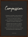 Compassion Word of Intention Framed print 30x40 cm / 12x16″ Dark wood frame Carbon paper