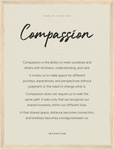 Compassion Word of Intention Framed print 30x40 cm / 12x16″ Wood frame Linen paper