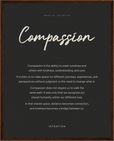 Compassion Word of Intention Framed print 40x50 cm / 16x20″ Dark wood frame Carbon paper