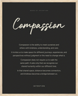 Compassion Word of Intention Framed print 40x50 cm / 16x20″ Wood frame Carbon paper