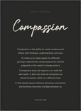 Compassion Word of Intention Framed print 50x70 cm / 20x28″ Black frame Carbon paper