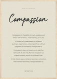 Compassion Word of Intention Framed print 50x70 cm / 20x28″ Wood frame Linen paper