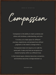 Compassion Word of Intention Framed print 60x80 cm / 24x32″ Dark wood frame Carbon paper