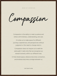 Compassion Word of Intention Framed print 60x80 cm / 24x32″ Dark wood frame Linen paper