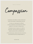 Compassion Word of Intention Framed print 60x80 cm / 24x32″ White frame Linen paper