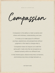 Compassion Word of Intention Framed print 60x80 cm / 24x32″ Wood frame Linen paper