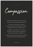 Compassion Word of Intention Framed print 70x100 cm / 28x40″ White frame Carbon paper