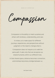 Compassion Word of Intention Framed print 70x100 cm / 28x40″ Wood frame Linen paper