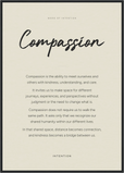 Compassion Word of Intention Framed print A1 (59.4 x 84.1 cm) Black frame Linen paper