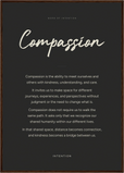 Compassion Word of Intention Framed print A1 (59.4 x 84.1 cm) Dark wood frame Carbon paper