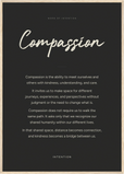 Compassion Word of Intention Framed print A1 (59.4 x 84.1 cm) Wood frame Carbon paper