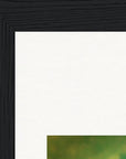 Emerald Storms Framed print 13x18 cm / 5x7″ Black frame corner detail