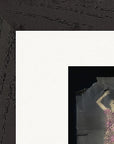 Never too Late Framed print 13x18 cm / 5x7″ Black frame corner detail