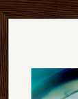 Around and Around Framed print 13x18 cm / 5x7″ Dark wood frame corner detail