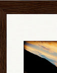 Cosmic Reflections Framed print 13x18 cm / 5x7″ Dark wood frame corner detail