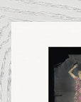 Never too Late Framed print 13x18 cm / 5x7″ White frame corner detail