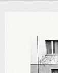 The Urban Matrix Framed print 13x18 cm / 5x7″ White frame corner detail