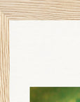 Emerald Storms Framed print 13x18 cm / 5x7″ Wood frame corner detail