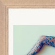 Lacey Leg Framed print 13x18 cm / 5x7″ Wood frame corner detail