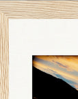 Cosmic Reflections Framed print 13x18 cm / 5x7″ Wood frame corner detail