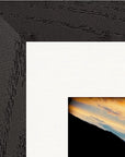 Cosmic Reflections Framed print 15x20 cm / 6x8″ Black frame corner detail