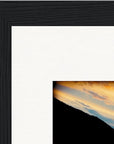 Cosmic Reflections Framed print 15x20 cm / 6x8″ Black frame corner detail