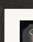 Never too Late Framed print 15x20 cm / 6x8″ Black frame corner detail