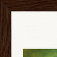 Emerald Storms Framed print 15x20 cm / 6x8″ Dark wood frame corner detail