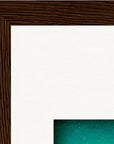 Underwater Flight Framed print 15x20 cm / 6x8″ Dark wood frame corner detail