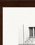 The Urban Matrix Framed print 15x20 cm / 6x8″ Dark wood frame corner detail