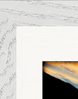 Cosmic Reflections Framed print 15x20 cm / 6x8″ White frame corner detail