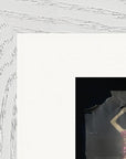 Never too Late Framed print 15x20 cm / 6x8″ White frame corner detail