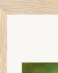 Emerald Storms Framed print 15x20 cm / 6x8″ Wood frame corner detail