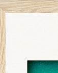 Underwater Flight Framed print 15x20 cm / 6x8″ Wood frame corner detail