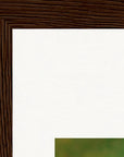 Emerald Storms Framed print 20x25 cm / 8x10″ Dark wood frame corner detail