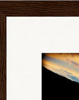 Cosmic Reflections Framed print 20x25 cm / 8x10″ Dark wood frame corner detail