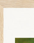 Emerald Storms Framed print 20x25 cm / 8x10″ Wood frame corner detail