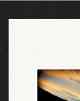 Cosmic Reflections Framed print 21x29.7 cm / 8x12" Black frame corner detail