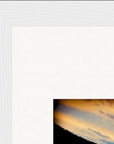 Cosmic Reflections Framed print 21x29.7 cm / 8x12" White frame corner detail