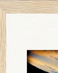 Cosmic Reflections Framed print 21x29.7 cm / 8x12" Wood frame corner detail