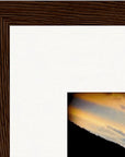 Cosmic Reflections Framed print 27x35 cm / 11x14″ Dark wood frame corner detail