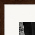 This is Where He Stood Framed print 28x43 cm / XL (11x17″) Dark wood frame corner detail