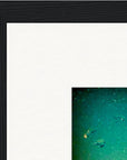 Underwater Flight Framed print 30x30 cm / 12x12″ Black frame corner detail