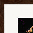 Dancing in Colours Framed print 30x30 cm / 12x12″ Dark wood frame corner detail